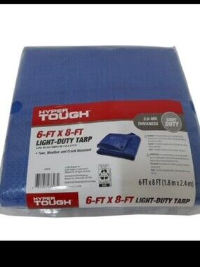 Hyper Tough Weather Resistant blue Light Duty 6 x 8' Polyethylene Tarp